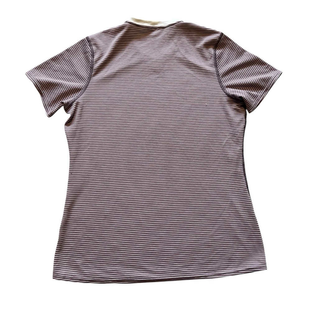 Patagonia women's large purple striped lightweight capilene polartec T-shirt - Picture 2 of 4